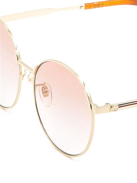 gucci eyewear round frame sunglasses|gucci 58 mm round sunglasses.